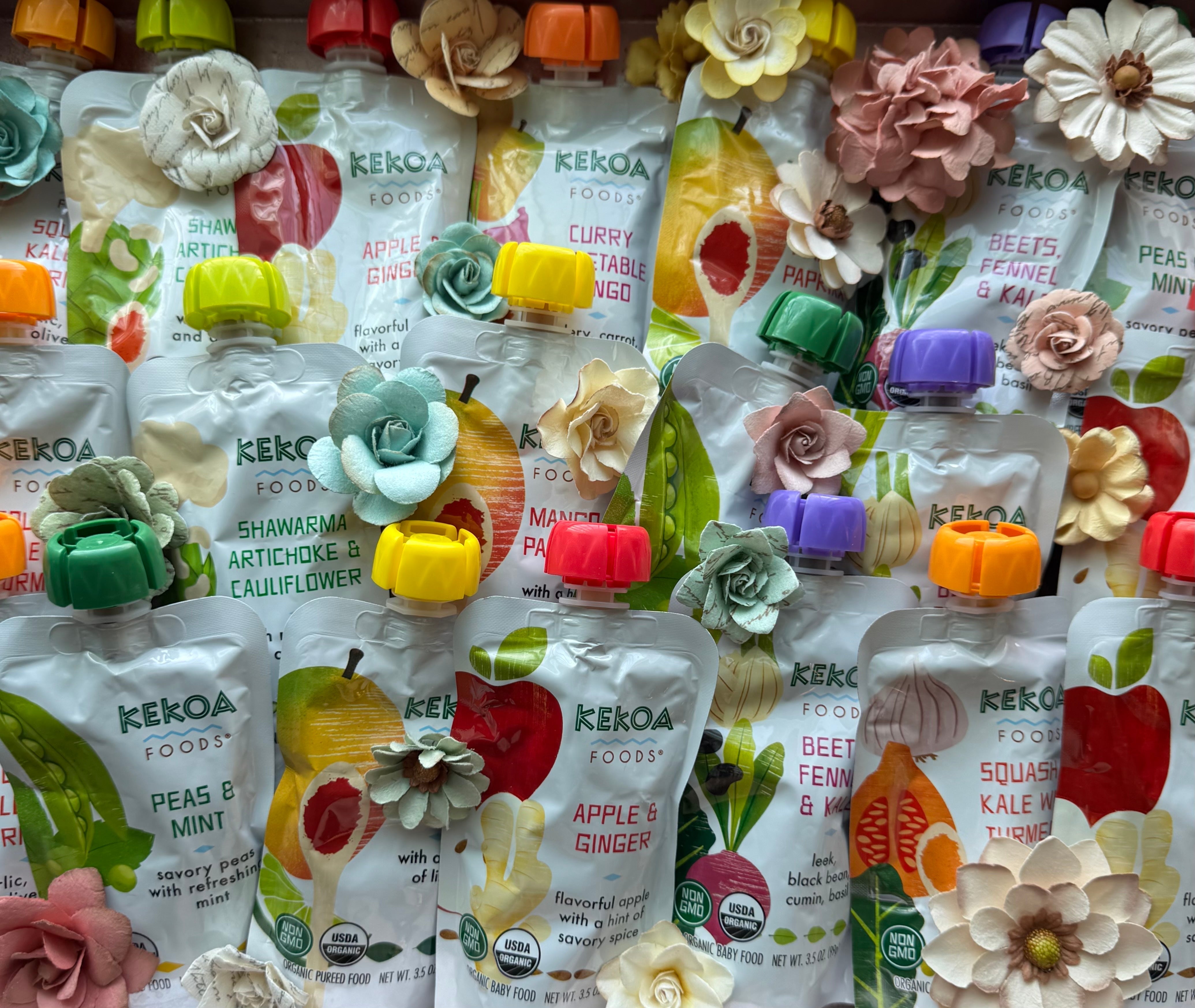 Colorful Kekoa Foods Puree Pouches