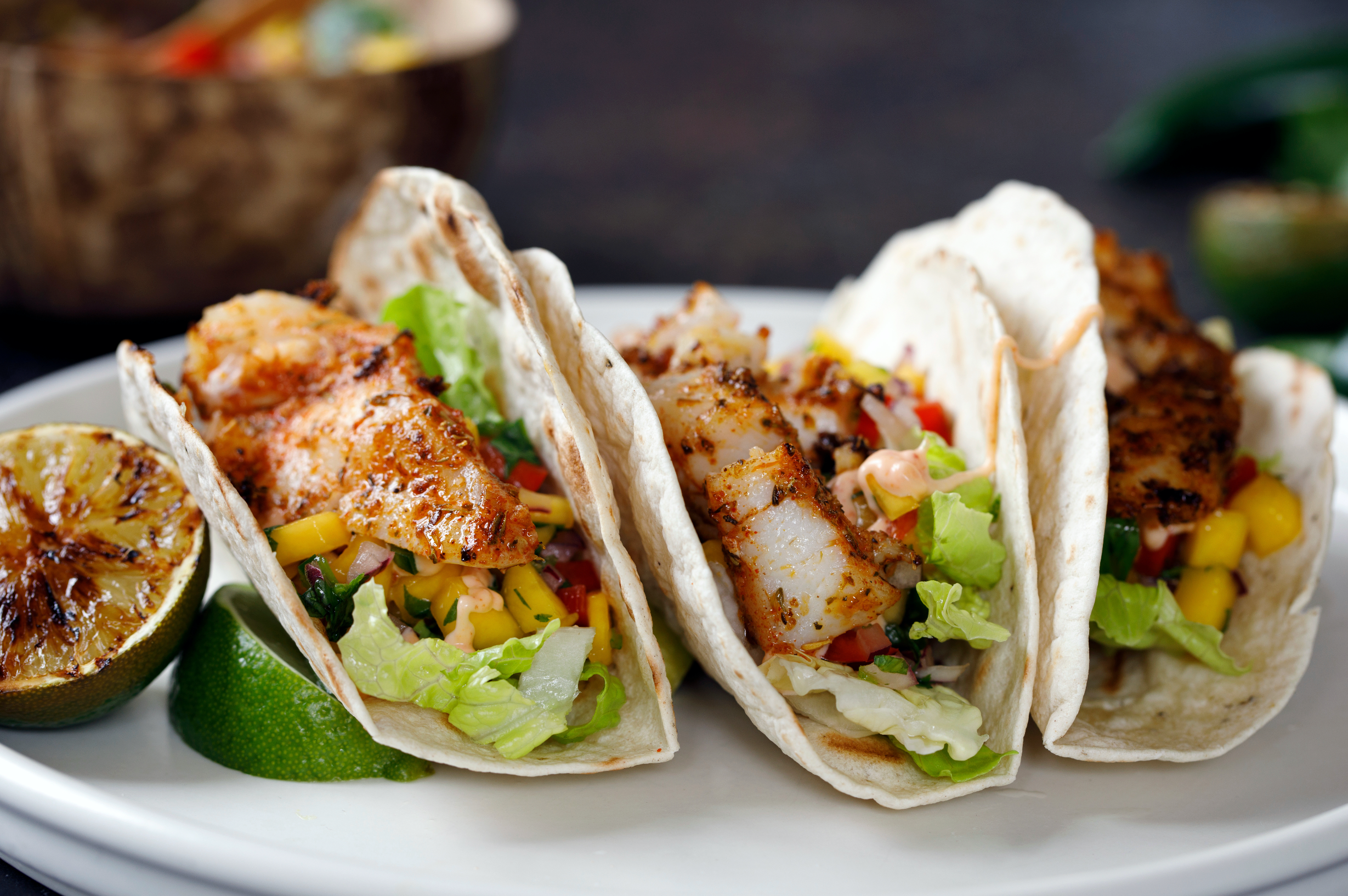 Fresh limes used in fish tacos.