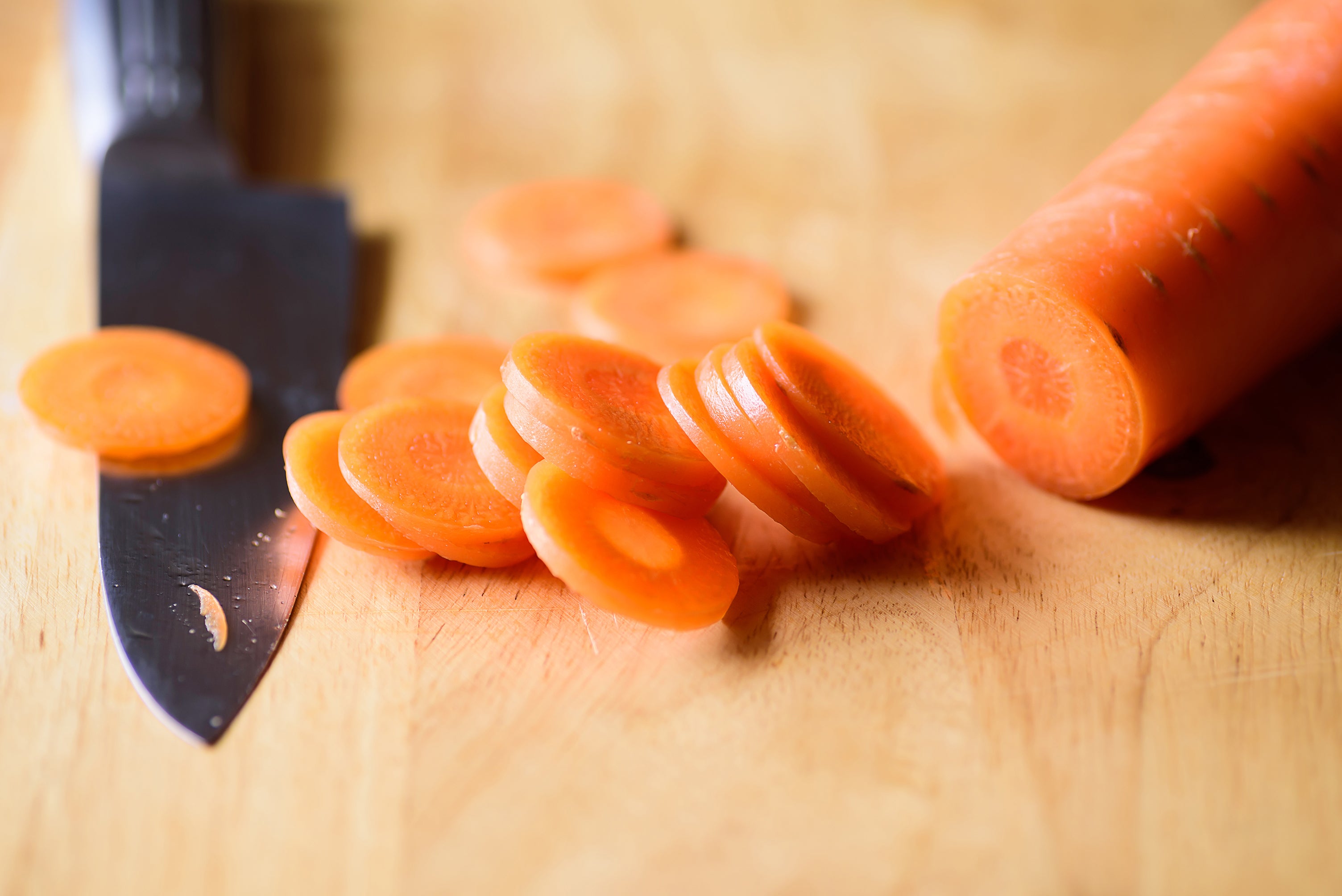 Sliced carrots used in Kekoa Foods organic baby food pouches.